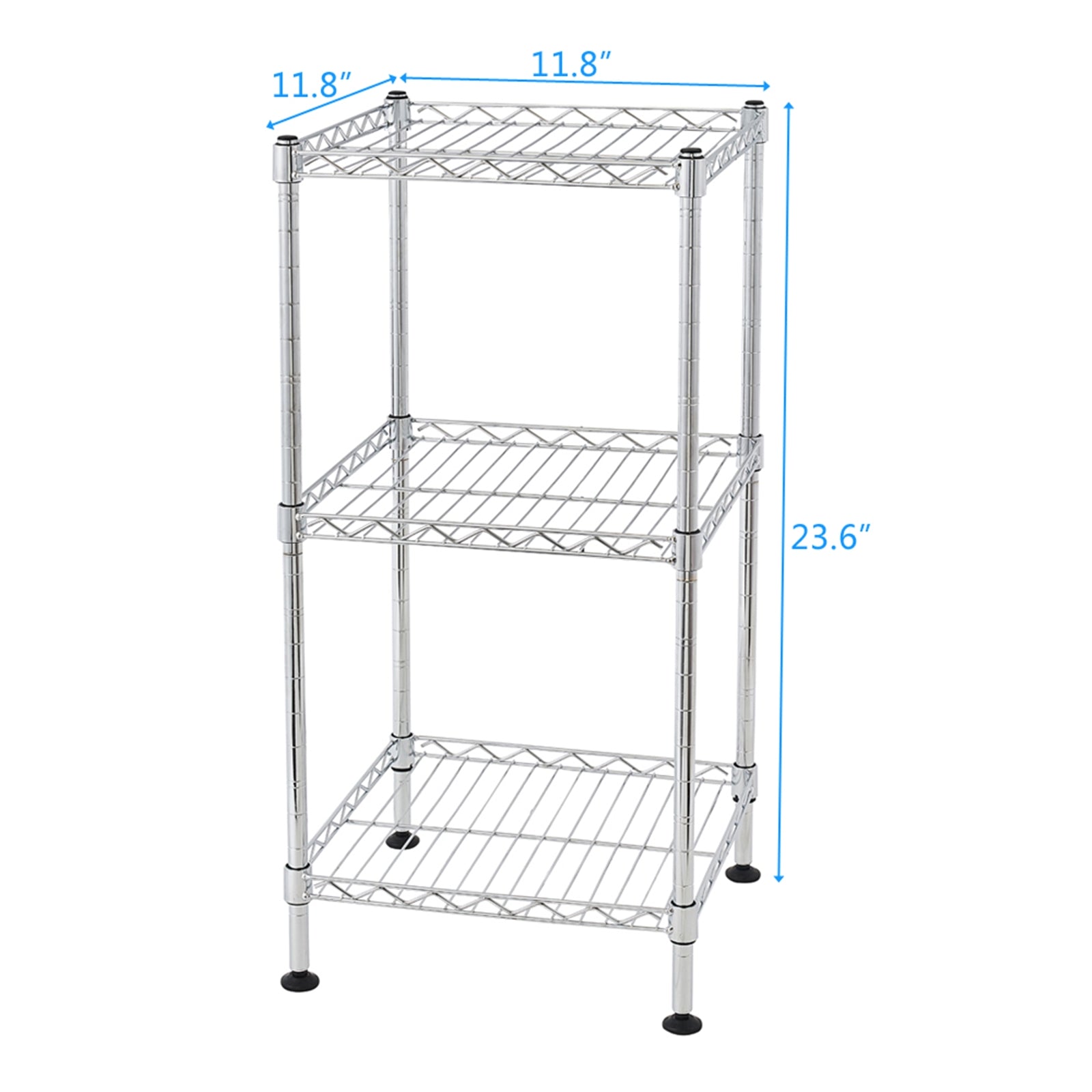 HAOYYE 3-Tier Steel Wire Shelving Tower, Durable Space-Saving Storage Organizer, Modern Design, Versatile Use for Home Essentials, Stylish Look for Living Room, Bedroom, Office