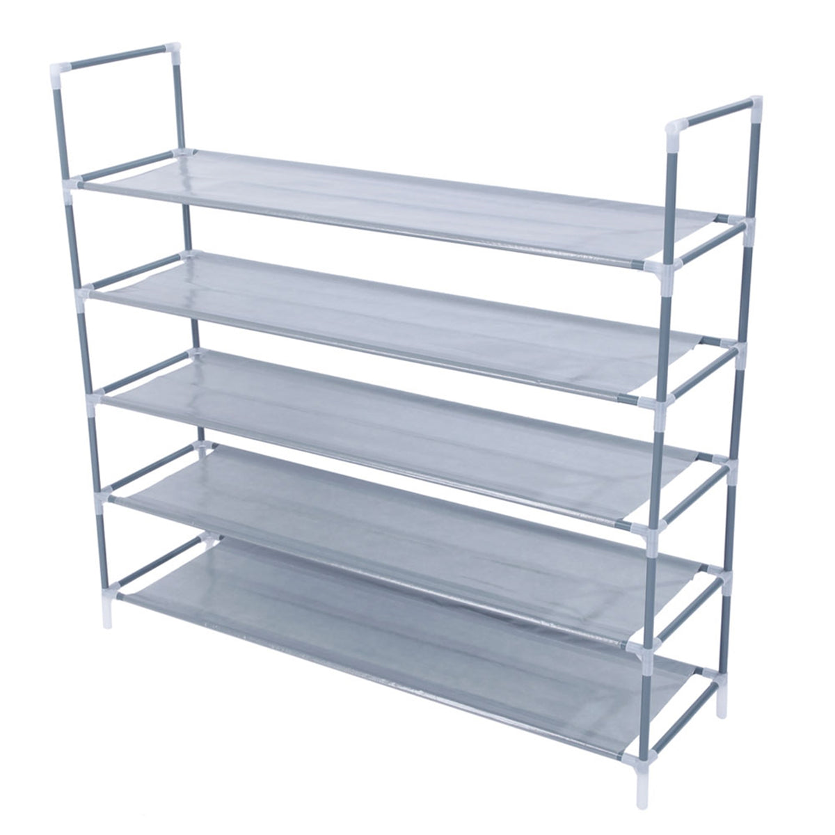 HAOYYE 5-Tier Shoe Storage Rack, Durable Gray Non-Woven Fabric Organizer, Compact Space-Saving Shoe Shelf with Handle, Simple Assembly, Modern Design for Closet, Bedroom, Entryway, Versatile Use Shoe Tower, Premium Quality Shoe Stand
