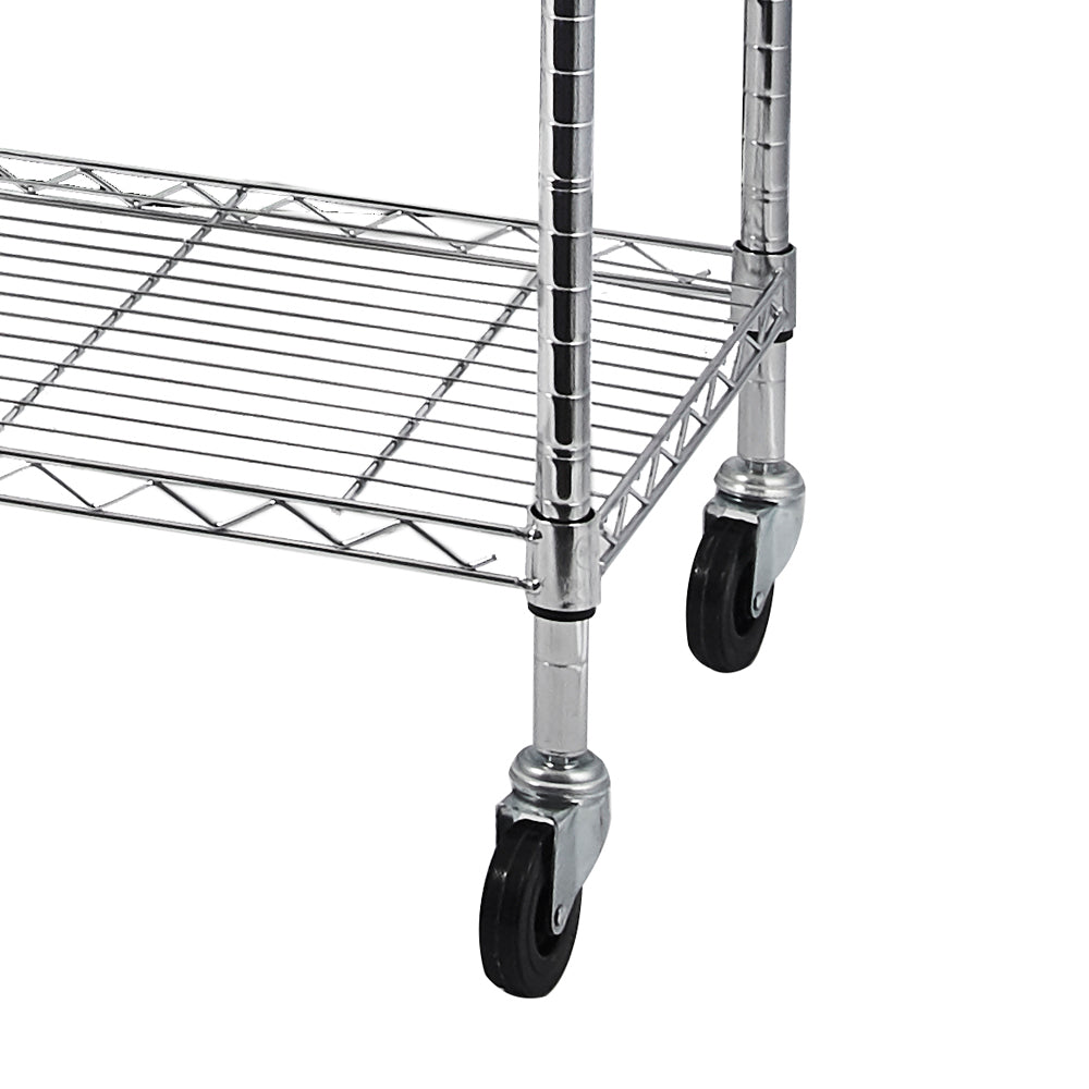 HAOYYE 5-Tier NSF Heavy Duty Adjustable Storage Metal Rack with Wheels & Shelf Liners, Chrome Finish, Ideal for Garage, Kitchen, Office, and More, Soft Cozy Warm Flannel Fleece Home Decor, Luxury Comfortable Design, Premium Quality Organizer