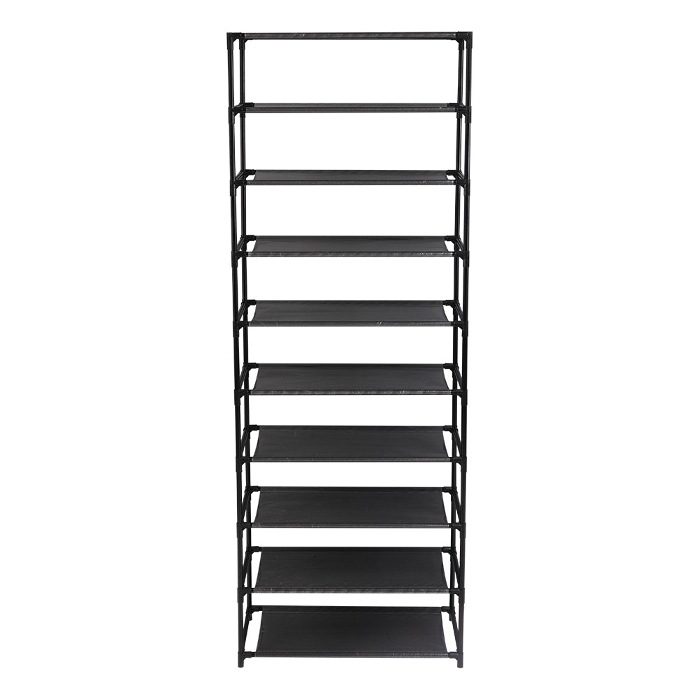 HAOYYE 10 Tier Stackable Shoe Rack Storage Shelves with Stainless Steel Frame and Durable Construction Holding up to 50 Pairs of Shoes, Offering a Space Saving and Modern Organizer for Home Entryway, Closet and Wardrobe