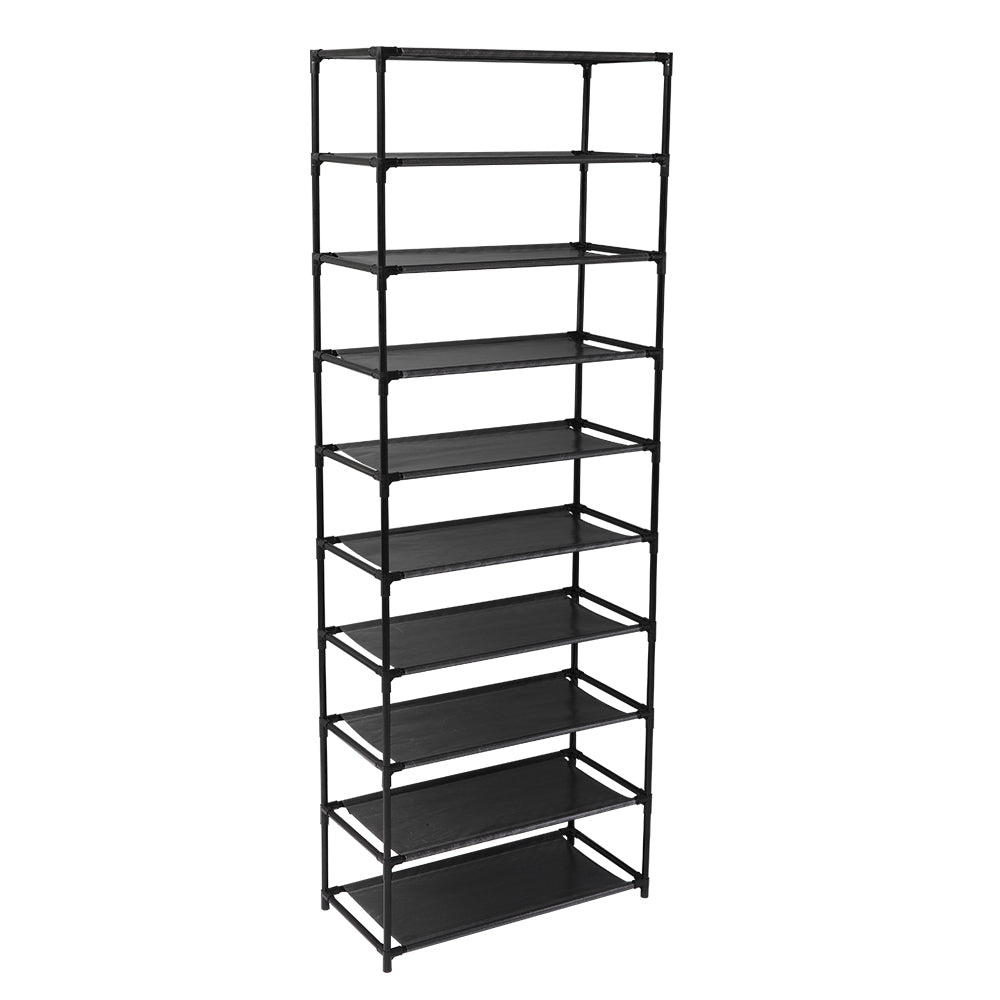 HAOYYE 10 Tier Stackable Shoe Rack Storage Shelves with Stainless Steel Frame and Durable Construction Holding up to 50 Pairs of Shoes, Offering a Space Saving and Modern Organizer for Home Entryway, Closet and Wardrobe
