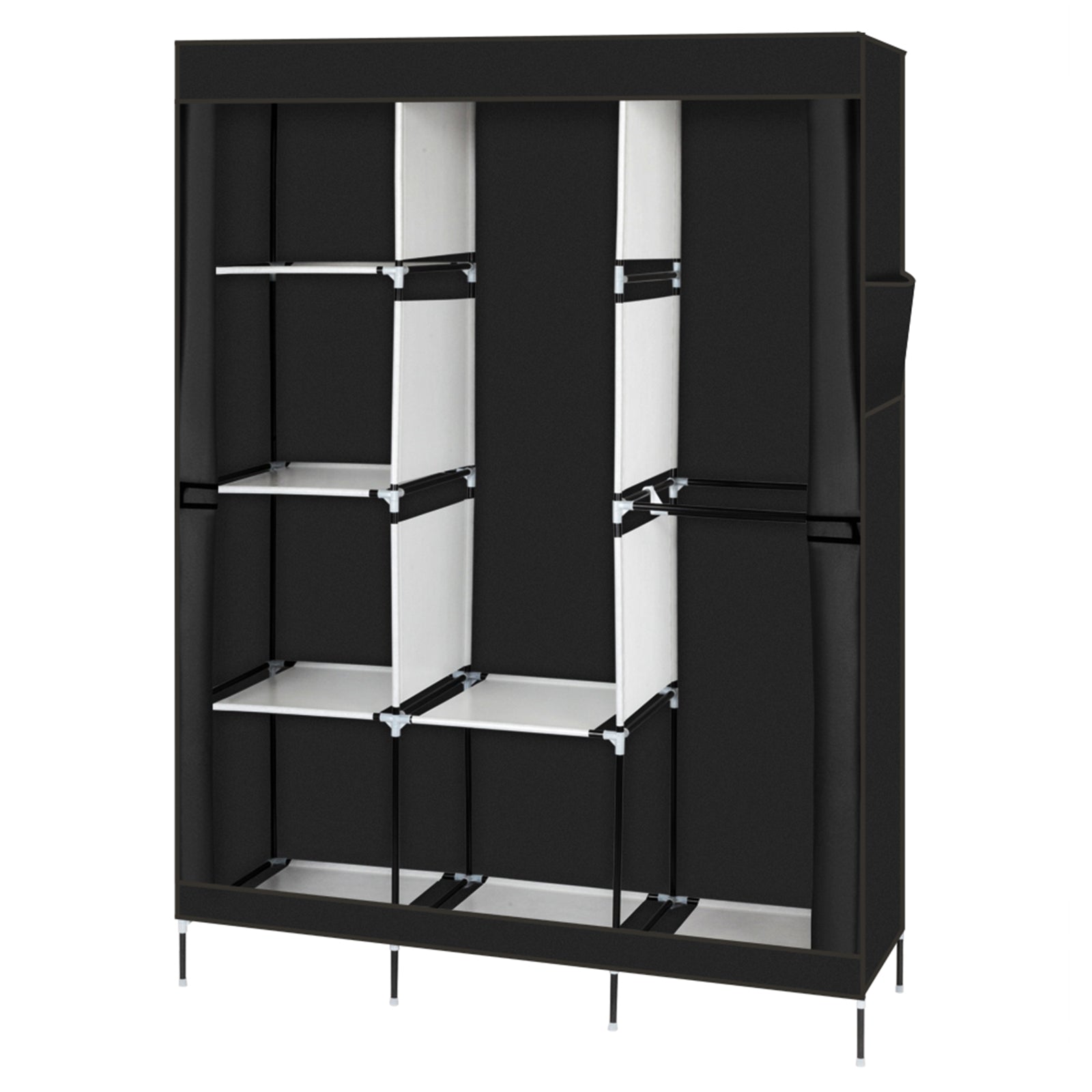 HAOYYE 71" Portable Closet Wardrobe Clothes Rack with Shelf, Durable and Space-Saving Organizer, Stylish and Modern Design, Premium Quality Clothes Storage Solution for Bedroom, Entryway, Closet, or Living Room, Versatile and Easy to Assemble Organizer