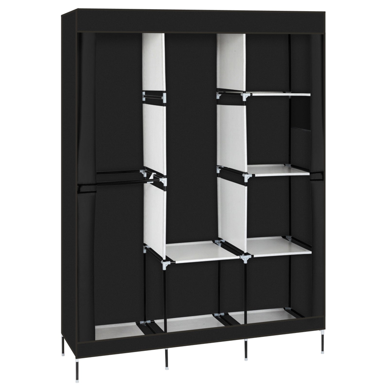 HAOYYE 71" Portable Closet Wardrobe Clothes Rack with Shelf, Durable and Space-Saving Organizer, Stylish and Modern Design, Premium Quality Clothes Storage Solution for Bedroom, Entryway, Closet, or Living Room, Versatile and Easy to Assemble Organizer