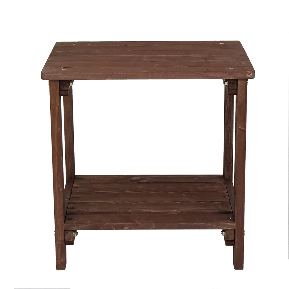 HAOYYE Outdoor Rectangular Wood Side Table for Patio Garden Balcony and Porch, Modern Accent Table with Slatted Top and Sturdy Legs, Weather Resistant End Table for Outdoor Living Room or Lounge Furniture Setup