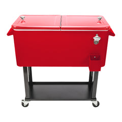HAOYYE  Red Box Freezer Incubator with Drain Pipe, Black Square Foot Tube, Warm and Cooling Functions, Convenient Bottom Tray, Portable with Wheels