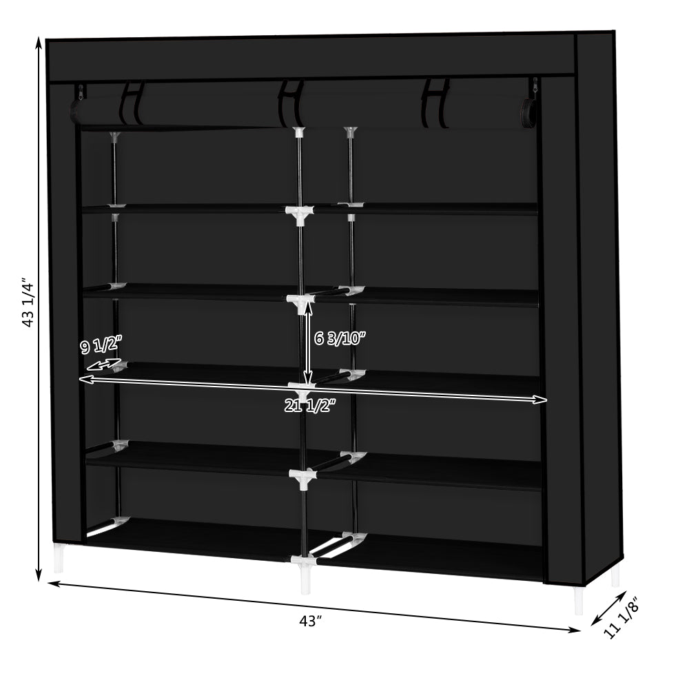 HAOYYE 7-Tier Portable Shoe Rack with Fabric Cover, Durable Shoe Storage Organizer Cabinet, Space-Saving Design for Closet, Modern and Stylish Shoe Organizer for Home, Premium Quality Storage Solution for Versatile Use