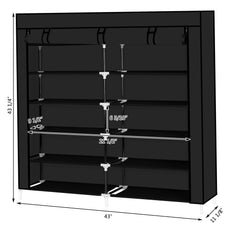 HAOYYE 7-Tier Portable Shoe Rack with Fabric Cover, Durable Shoe Storage Organizer Cabinet, Space-Saving Design for Closet, Modern and Stylish Shoe Organizer for Home, Premium Quality Storage Solution for Versatile Use