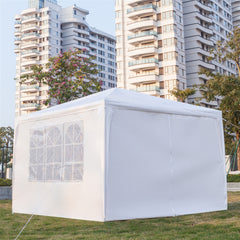 HAOYYE Outdoor Waterproof Tent 3x3m Pop Up Canopy with 4 Sidewalls Portable Folding Tent with Spiral Tubes for Backyard Wedding Party Events Sun Shade Shelter