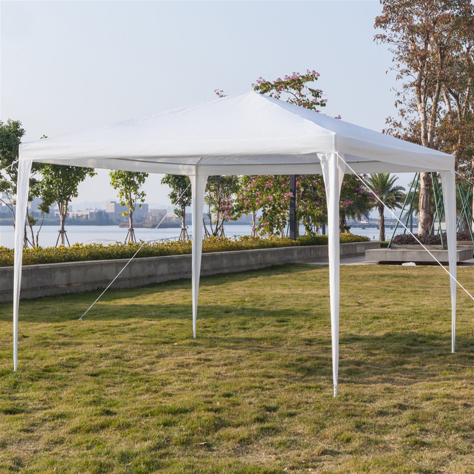 HAOYYE Outdoor Waterproof Tent 3x3m Pop Up Canopy with 4 Sidewalls Portable Folding Tent with Spiral Tubes for Backyard Wedding Party Events Sun Shade Shelter