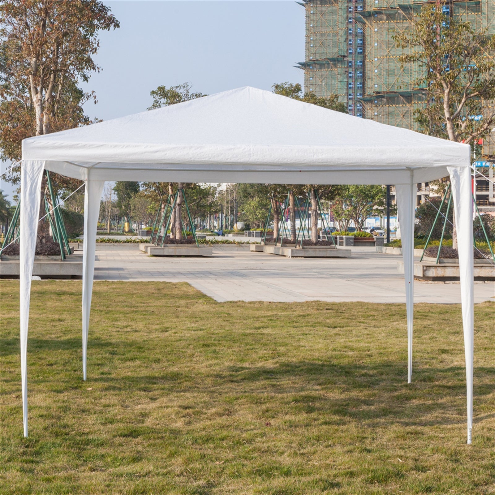 HAOYYE Outdoor Waterproof Tent 3x3m Pop Up Canopy with 4 Sidewalls Portable Folding Tent with Spiral Tubes for Backyard Wedding Party Events Sun Shade Shelter