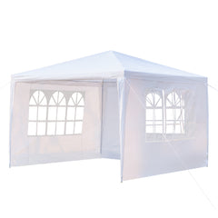 HAOYYE Outdoor Waterproof Tent 3x3m Pop Up Canopy with 3 Sidewalls Portable Folding Tent with Spiral Tubes for Backyard Wedding Party Event Sun Shade Shelter