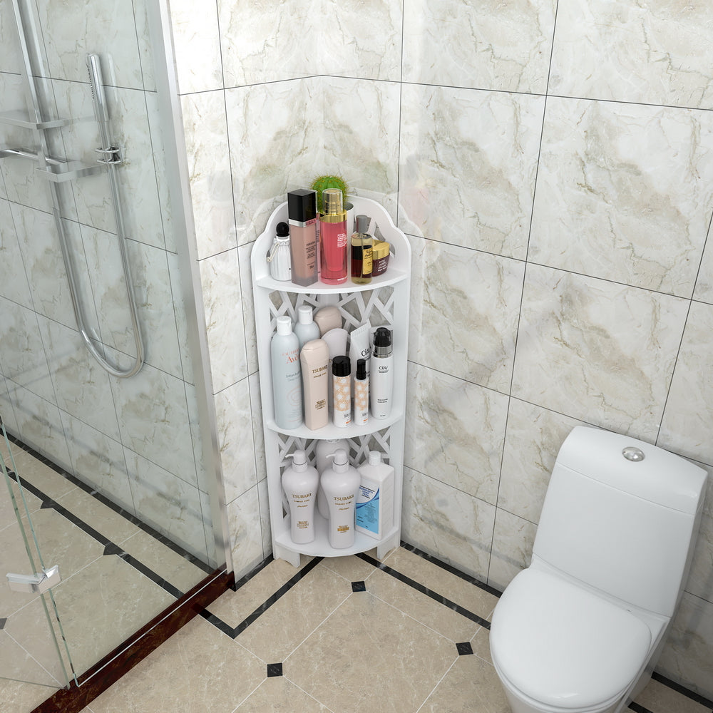 HAOYYE 3-Tier Corner Shower Shelf for Bathroom, Waterproof and Durable, Space-Saving Organizer, Modern and Stylish Storage Solution, Versatile for Living Room and Home Essentials