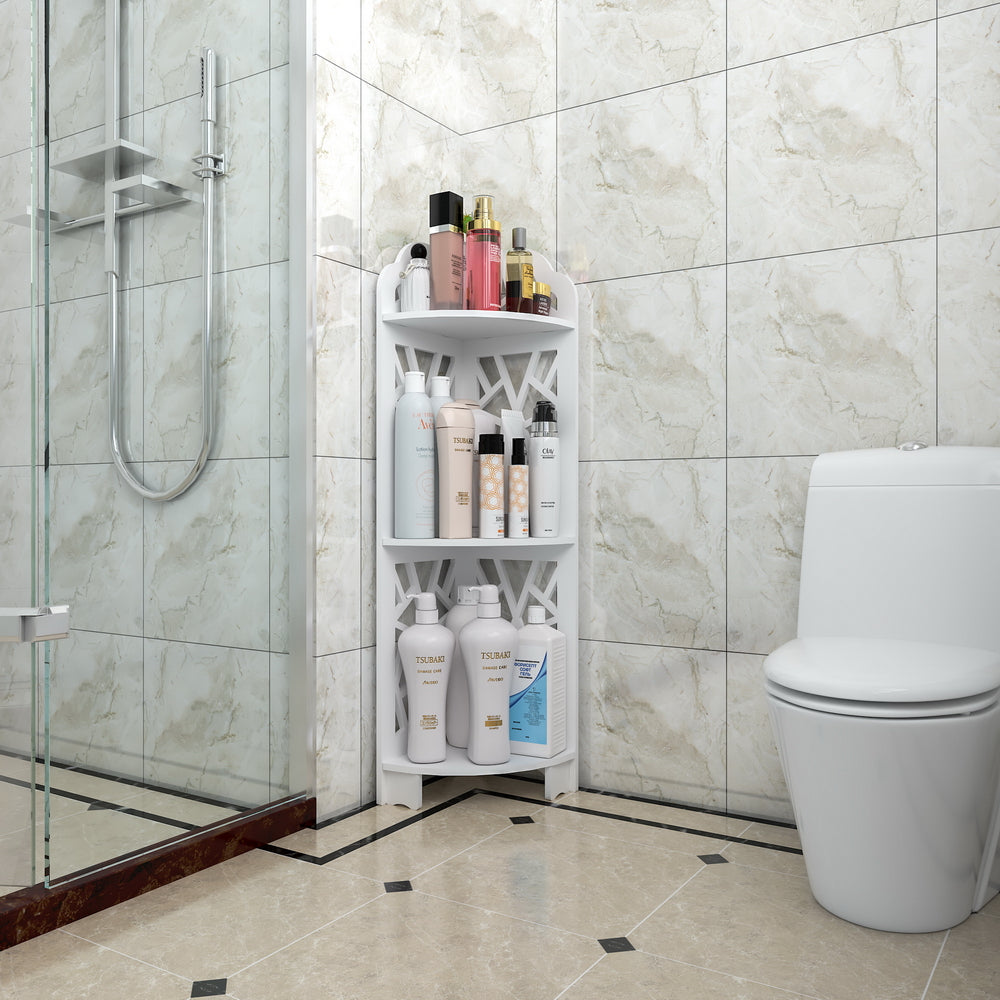 HAOYYE 3-Tier Corner Shower Shelf for Bathroom, Waterproof and Durable, Space-Saving Organizer, Modern and Stylish Storage Solution, Versatile for Living Room and Home Essentials