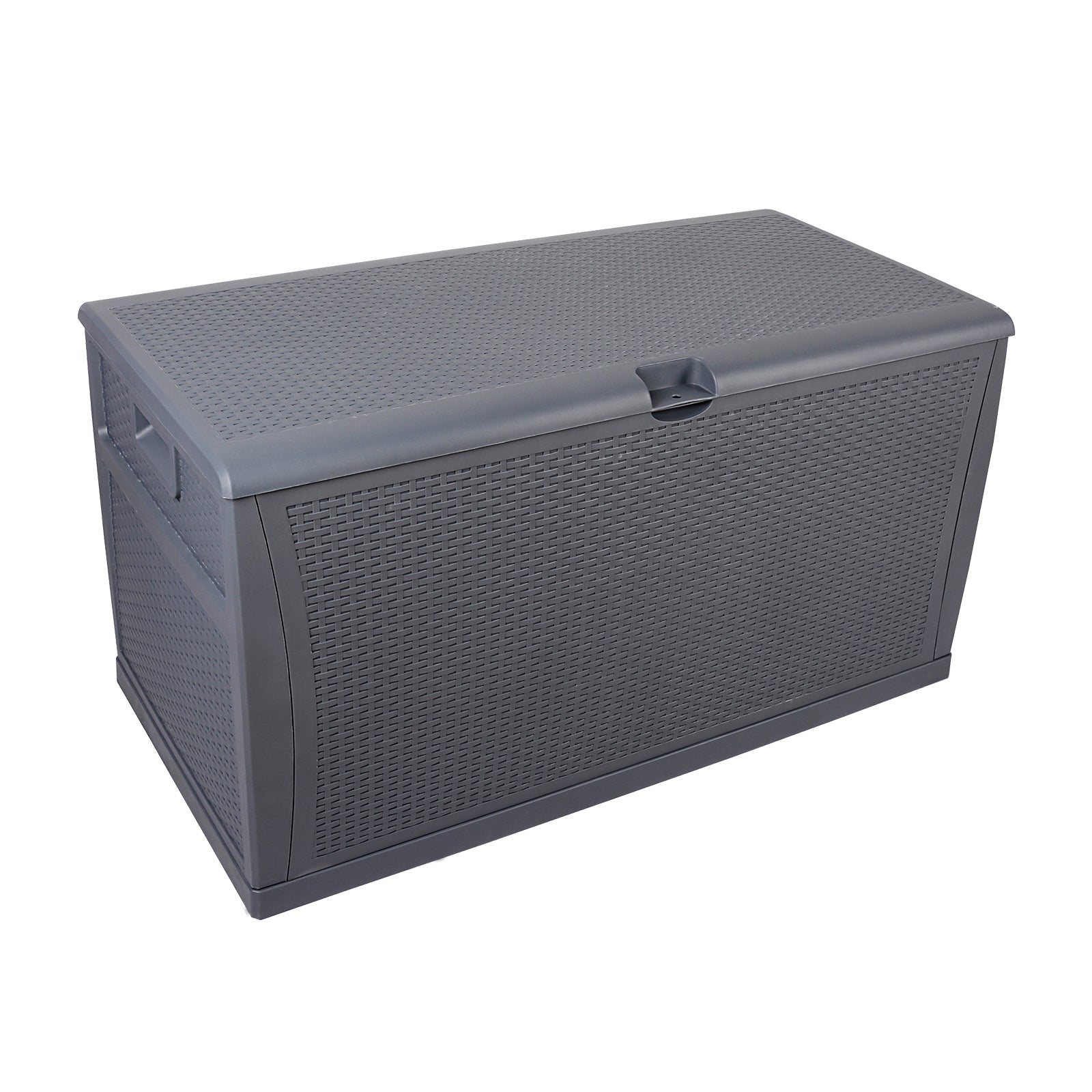 HAOYYE 120 Gallon Outdoor Plastic Storage Deck Box Waterproof Lockable Garden Chest with Lid for Patio Tools Cushions Pool Accessories Toys Backyard Bench Style Container with Seating Function 460 Liter Capacity