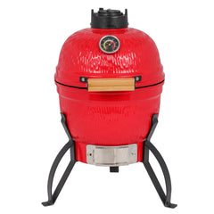 HAOYYE 13 Inch Round Ceramic Charcoal Grill Kamado Style Portable BBQ Smoker with Lid and Vents Outdoor Tabletop Barbecue Grill for Patio Backyard Camping Tailgating Cooking Orange