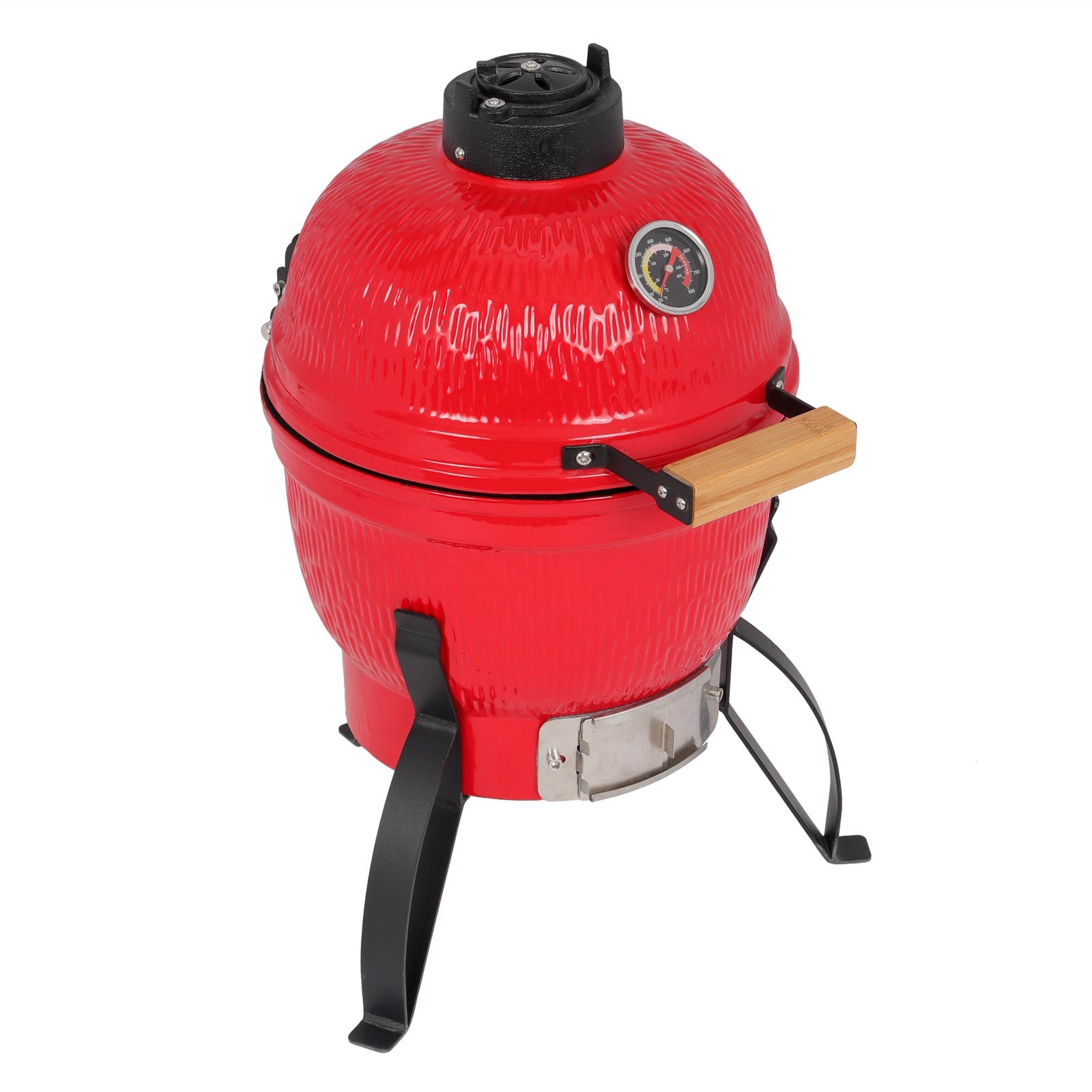 HAOYYE 13 Inch Round Ceramic Charcoal Grill Kamado Style Portable BBQ Smoker with Lid and Vents Outdoor Tabletop Barbecue Grill for Patio Backyard Camping Tailgating Cooking Orange