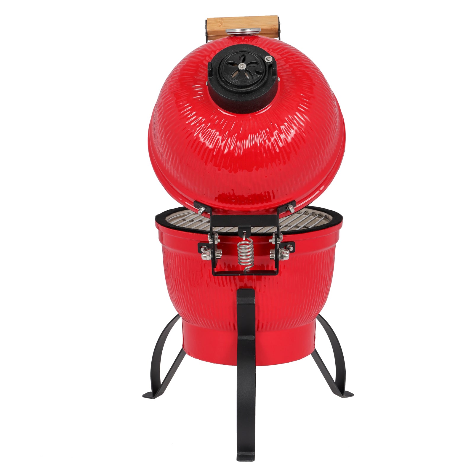 HAOYYE 13 Inch Round Ceramic Charcoal Grill Kamado Style Portable BBQ Smoker with Lid and Vents Outdoor Tabletop Barbecue Grill for Patio Backyard Camping Tailgating Cooking Orange