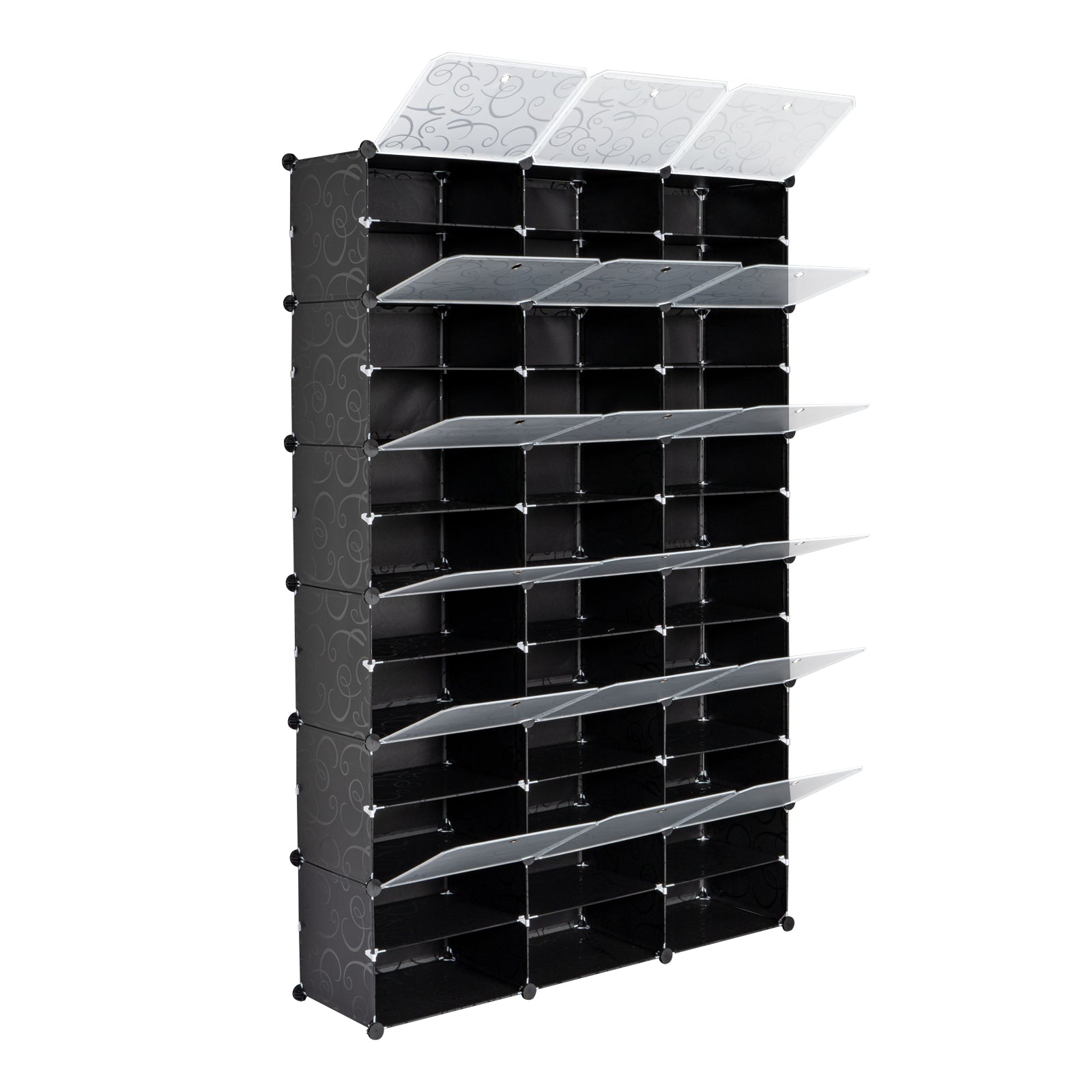 HAOYYE 12-Tier Shoe Rack Organizer – Portable, Expandable 72 Pair Shoe Tower Shelf, Sturdy Black Shoe Cabinet, Modern Home Storage Solution for Heels, Boots, Slippers, Entryway, Living Room, or Closet Organization