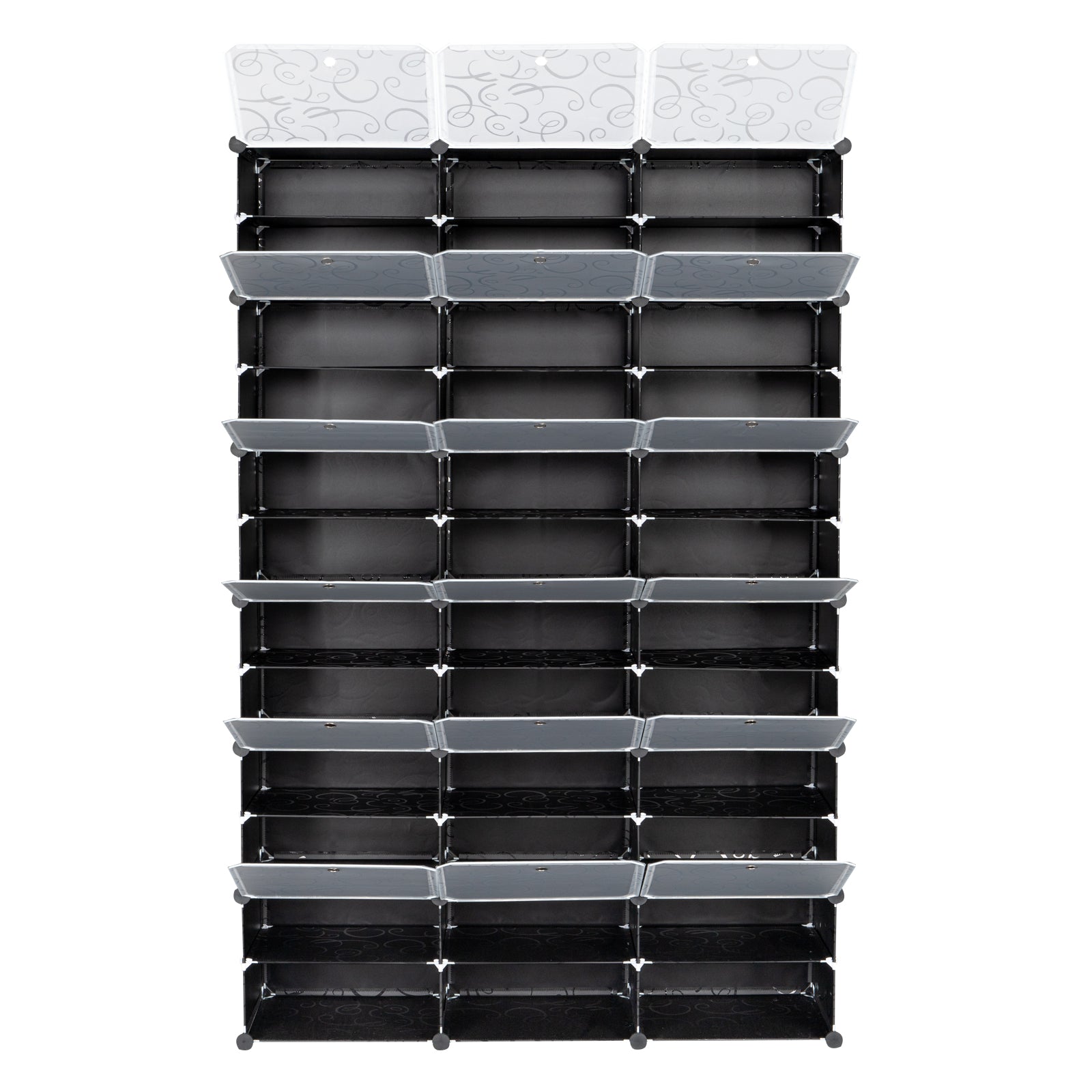 HAOYYE 12-Tier Shoe Rack Organizer – Portable, Expandable 72 Pair Shoe Tower Shelf, Sturdy Black Shoe Cabinet, Modern Home Storage Solution for Heels, Boots, Slippers, Entryway, Living Room, or Closet Organization