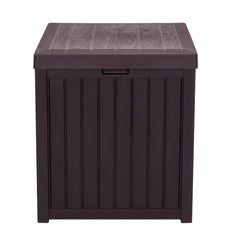 HAOYYE Outdoor Garden Storage Deck Box with Waterproof Plastic Construction, Large 51-Gallon Capacity Chest for Tools Cushions Toys and Patio Essentials, Durable Weather Resistant Storage Container with Seating Function