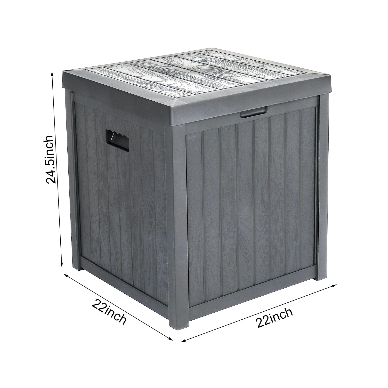 HAOYYE Outdoor Garden Storage Deck Box with Lockable Lid and Waterproof Plastic Construction, 51 Gallon Large Capacity Chest for Tools Cushions Toys and Patio Supplies, Durable Weather Resistant Seating Container