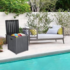 HAOYYE Outdoor Garden Storage Deck Box with Lockable Lid and Waterproof Plastic Construction, 51 Gallon Large Capacity Chest for Tools Cushions Toys and Patio Supplies, Durable Weather Resistant Seating Container