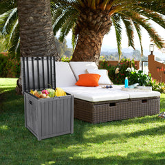 HAOYYE Outdoor Garden Storage Deck Box with Lockable Lid and Waterproof Plastic Construction, 51 Gallon Large Capacity Chest for Tools Cushions Toys and Patio Supplies, Durable Weather Resistant Seating Container