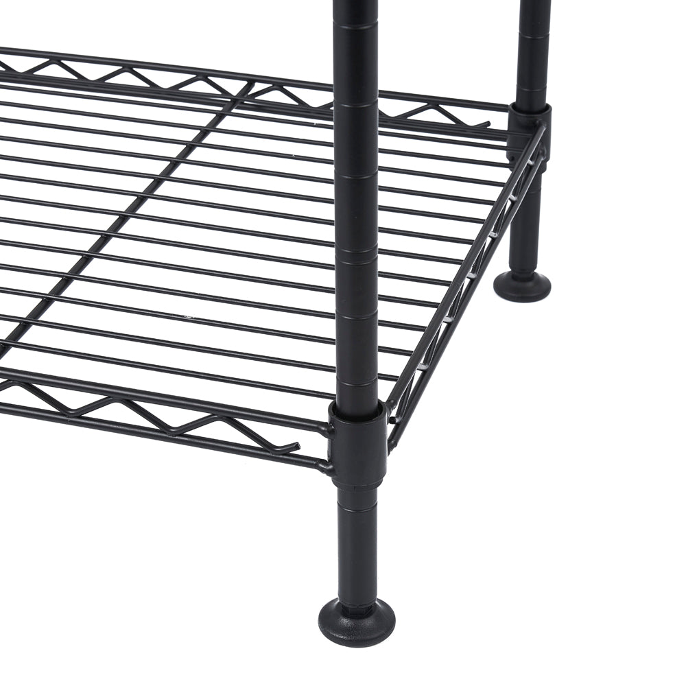 HAOYYE 4-Tier Industrial Welded Wire Shelving, Soft Cozy Warm Flannel Fleece Home Decor, Luxury Comfortable Unique Design, Premium Quality Decorative Storage Rack for Living Room, Office, Kitchen, or Bedroom, Sturdy and Functional Storage Solution