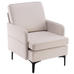 HAOYYE Lounge Chair, Comfy Single Sofa Accent Chair for Bedroom Living Room Guestroom, Beige soft cozy warm flannel fleece home decor luxury comfortable unique design premium quality decorative