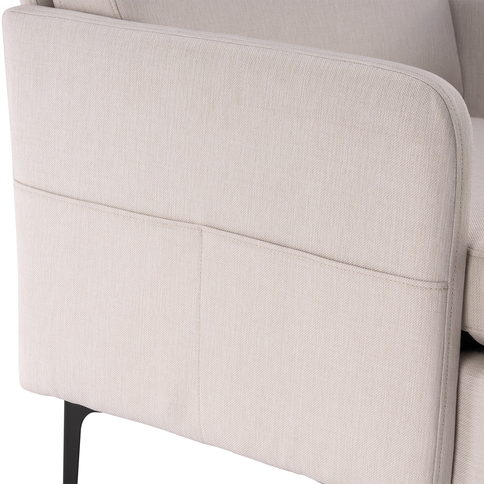 HAOYYE Lounge Chair, Comfy Single Sofa Accent Chair for Bedroom Living Room Guestroom, Beige soft cozy warm flannel fleece home decor luxury comfortable unique design premium quality decorative