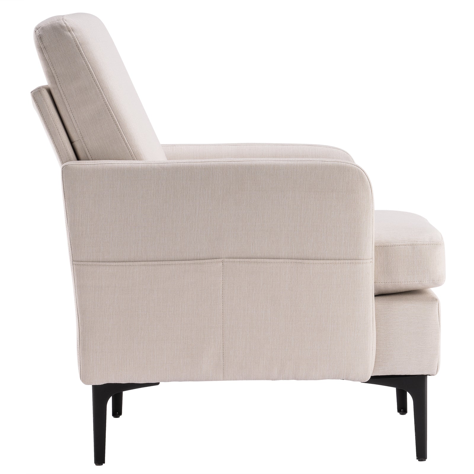 HAOYYE Lounge Chair, Comfy Single Sofa Accent Chair for Bedroom Living Room Guestroom, Beige soft cozy warm flannel fleece home decor luxury comfortable unique design premium quality decorative