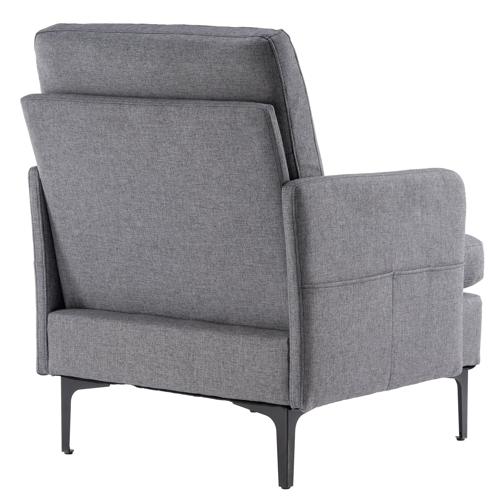 HAOYYE Lounge Chair, Comfy Single Sofa for Bedroom, Living Room, Guestroom – Modern Accent Chair with Soft Cozy Dark Grey Flannel Upholstery, Relaxing and Stylish Home Decor, Space-Saving Luxury Design, Durable High-Quality Construction, Easy to Assemble