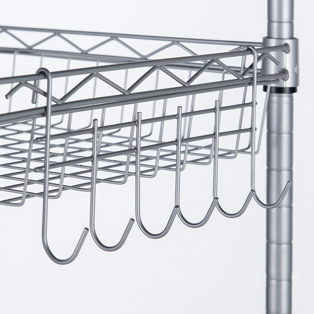 HAOYYE Concise 6-Layer Carbon Steel & PP Storage Rack, Silver Gray, Adjustable Height, Anti-Rust Mesh Design, Soft Cozy Warm Flannel Fleece, Premium Quality, Luxury Comfortable Unique Design for Home, Kitchen, Bathroom, Office Organization