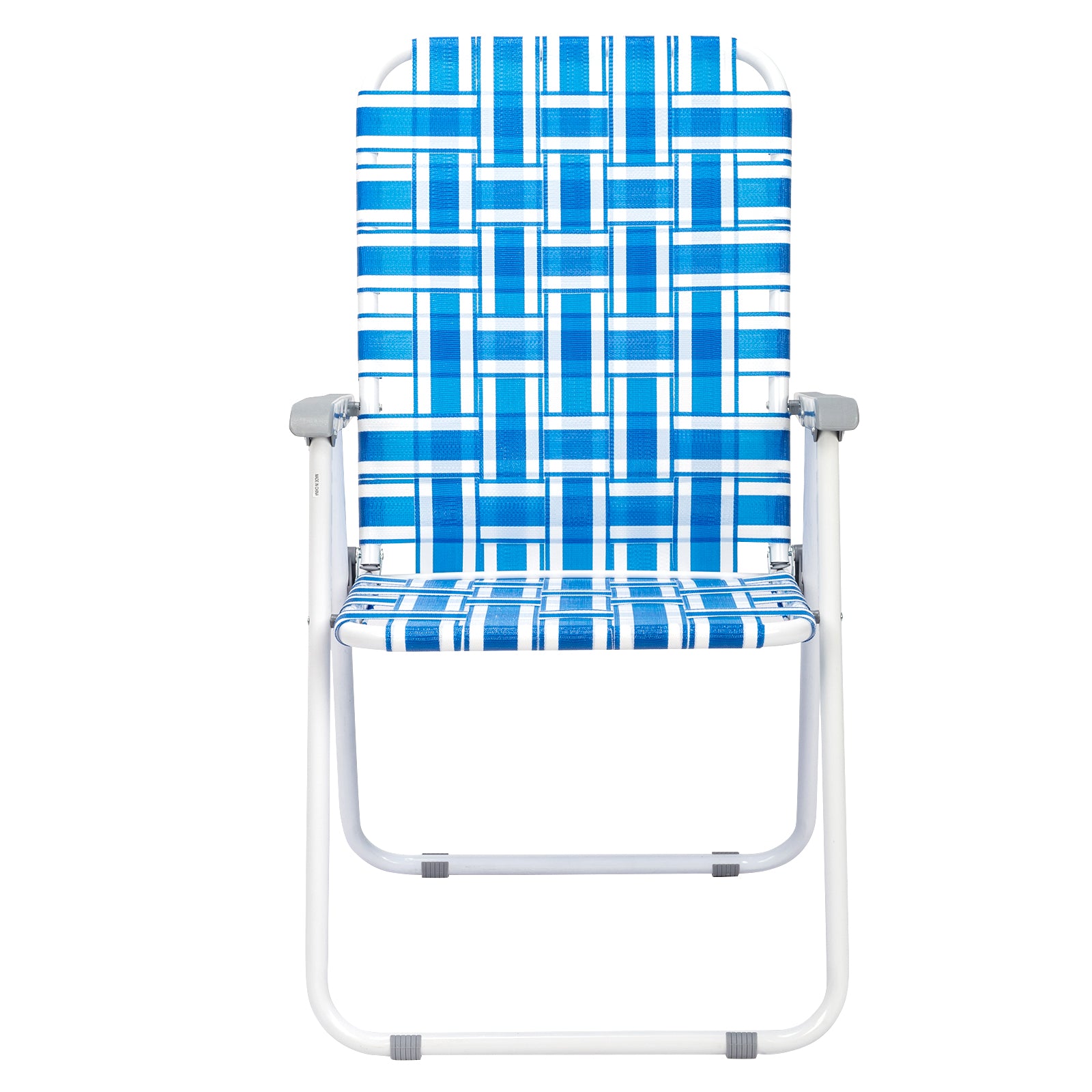 Haoyye 2pcs Steel Tube PP Webbing Folding Beach Chair, Adjustable Lounge Chair with 120kg Weight Capacity, Comfortable and Portable Outdoor Seating for Beach, Camping, and Outdoor Sports, Blue & White Stripes