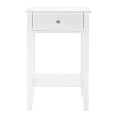 HAOYYE Two-Layer Bedside Cabinet with Drawer White Sturdy Design Durable Multifunctional Modern Home Organizer Storage Solution Practical Stylish Space-Saving Organizer for Bedroom and Living Room