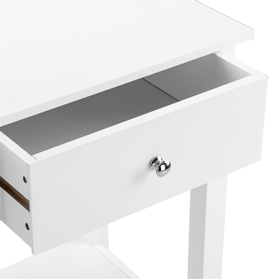 HAOYYE Two-Layer Bedside Cabinet with Drawer White Sturdy Design Durable Multifunctional Modern Home Organizer Storage Solution Practical Stylish Space-Saving Organizer for Bedroom and Living Room