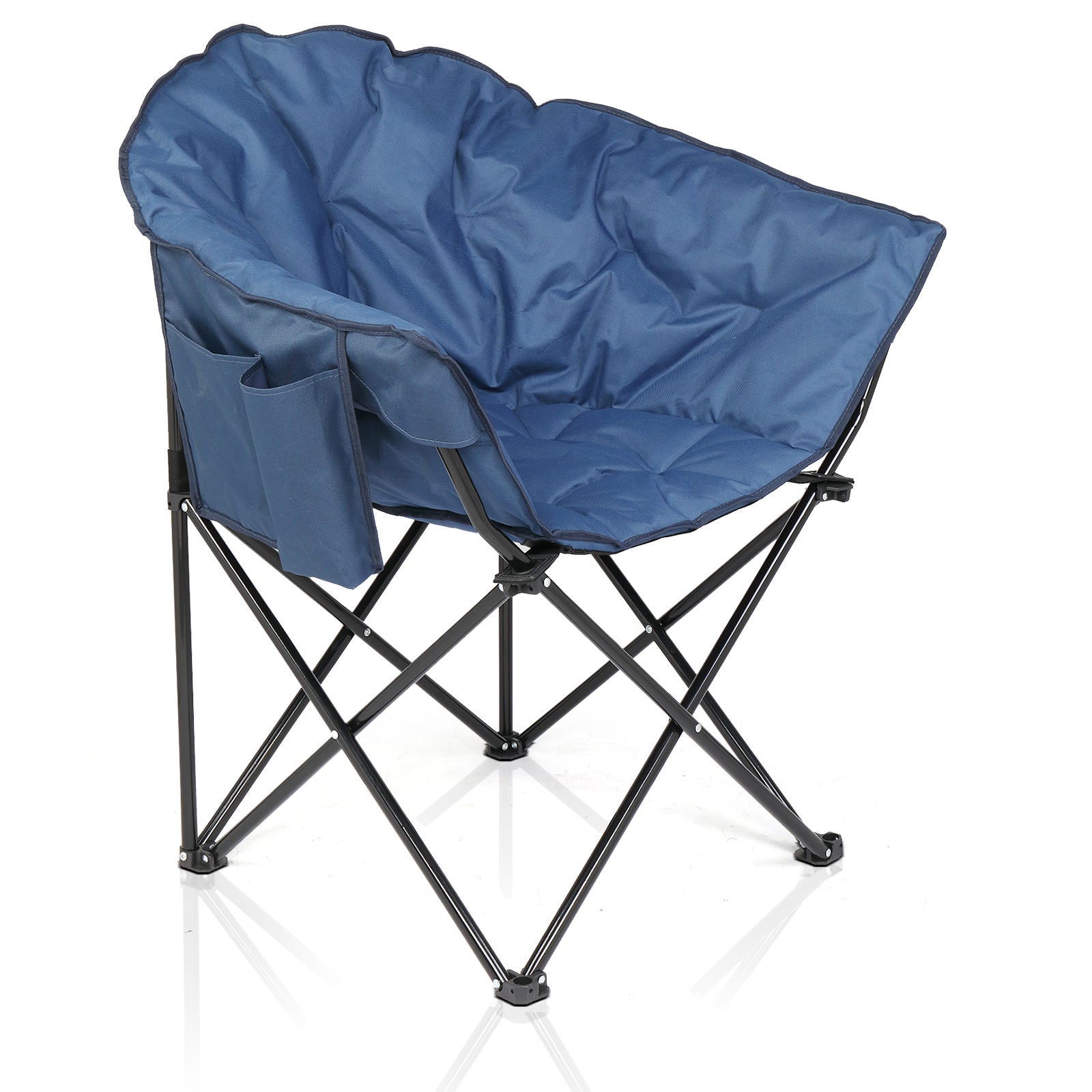 Haoyye Camping Chair, Blue Alloy Steel Frame, Foldable and Durable, Perfect for Camping, Fishing, Outdoor Relaxation, Lightweight and Comfortable Chair with 300lbs Capacity
