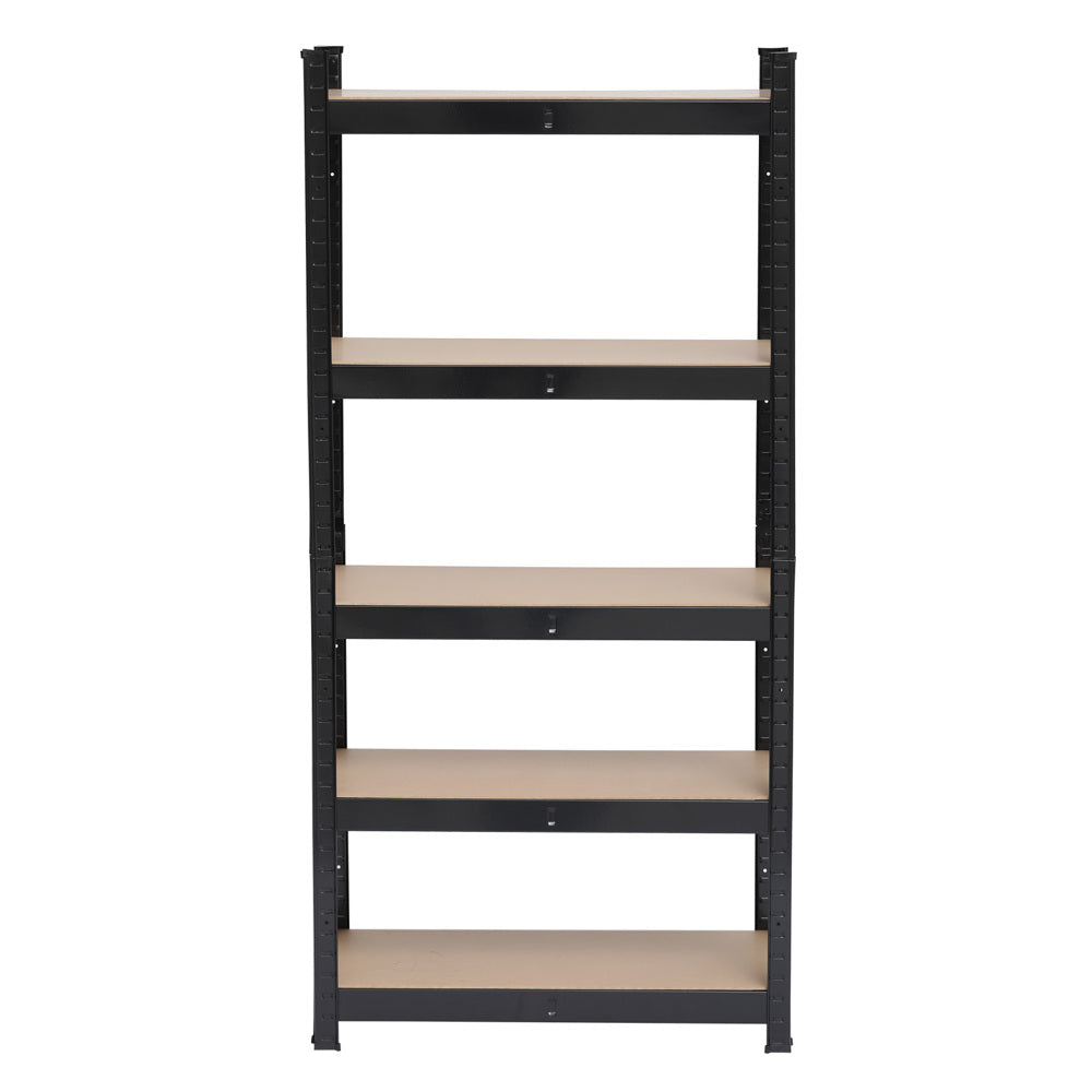 HAOYYE Black 5-Tier Powder Coated Storage Rack, Sturdy And Durable Design, Multifunctional Organizer, Modern Space-Saving Storage Solution For Living Room And Garage, Stylish And Practical Metal Shelving Unit For Tools, Supplies, And Household Essentials