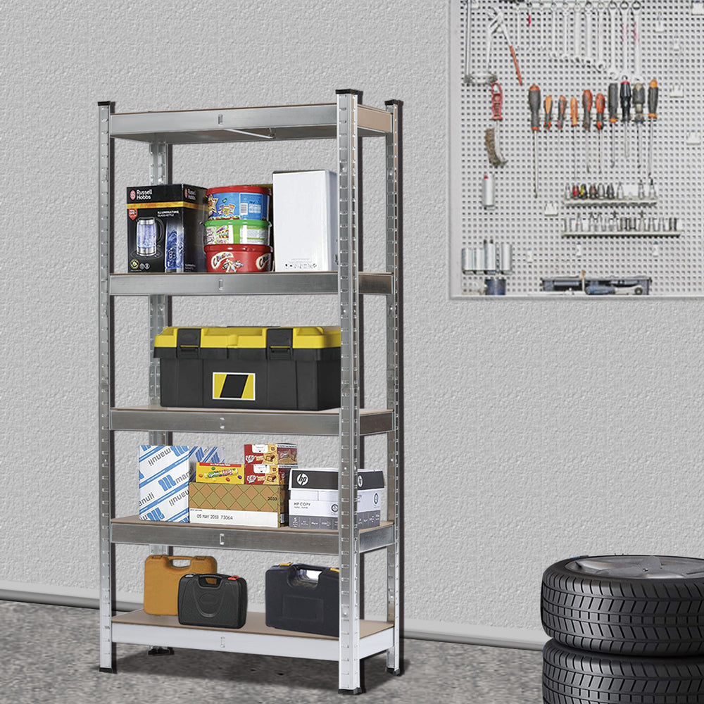 HAOYYE 5-Tier Galvanizing Storage Rack, Gray, Soft Cozy Warm Flannel Fleece Home Decor, Luxury Comfortable Unique Design, Premium Quality Decorative Storage Organizer for Home Office Garage or Warehouse, Durable and Spacious Shelving Unit.