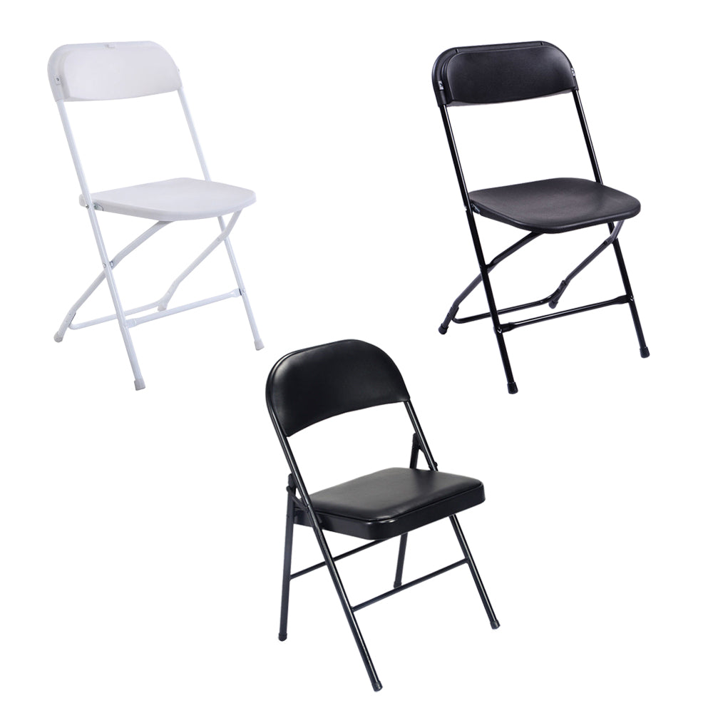 HAOYYE 4PCS Elegant Foldable Iron & PVC Chairs for Convention and Exhibition, Sturdy and Comfortable Chairs for Events, Meetings, Conferences, Easy to Store and Transport, Durable and Stylish Design