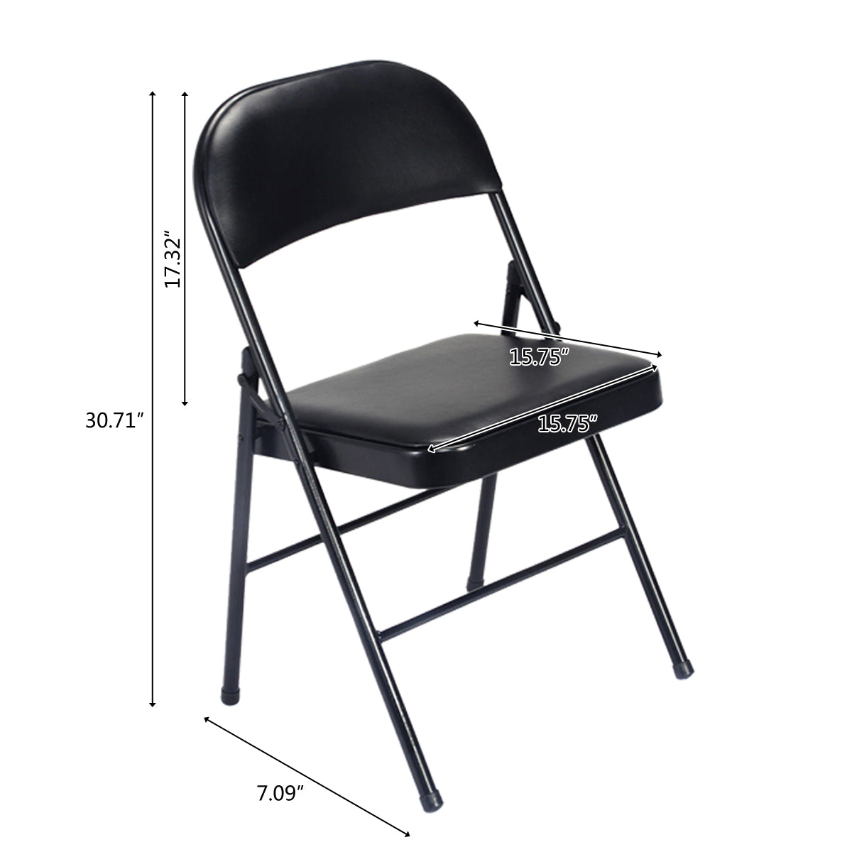 HAOYYE 4PCS Elegant Foldable Iron & PVC Chairs for Convention and Exhibition, Sturdy and Comfortable Chairs for Events, Meetings, Conferences, Easy to Store and Transport, Durable and Stylish Design