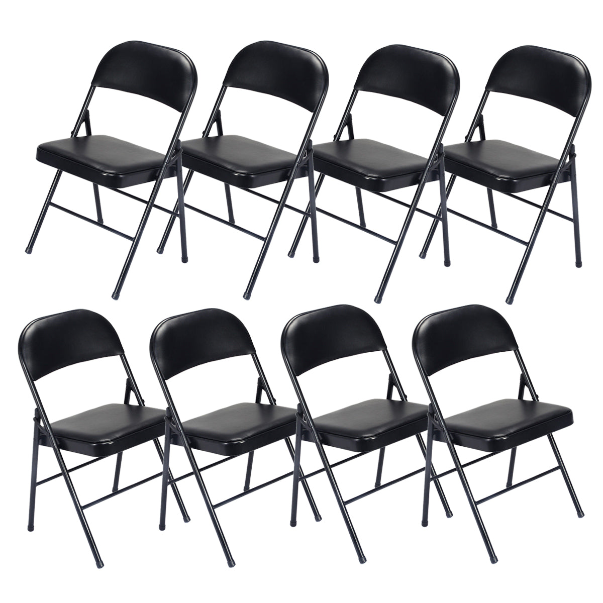 HAOYYE 4PCS Elegant Foldable Iron & PVC Chairs for Convention and Exhibition, Sturdy and Comfortable Chairs for Events, Meetings, Conferences, Easy to Store and Transport, Durable and Stylish Design