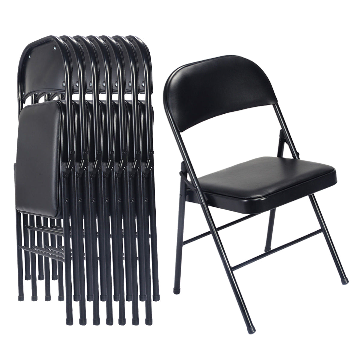 HAOYYE 4PCS Elegant Foldable Iron & PVC Chairs for Convention and Exhibition, Sturdy and Comfortable Chairs for Events, Meetings, Conferences, Easy to Store and Transport, Durable and Stylish Design