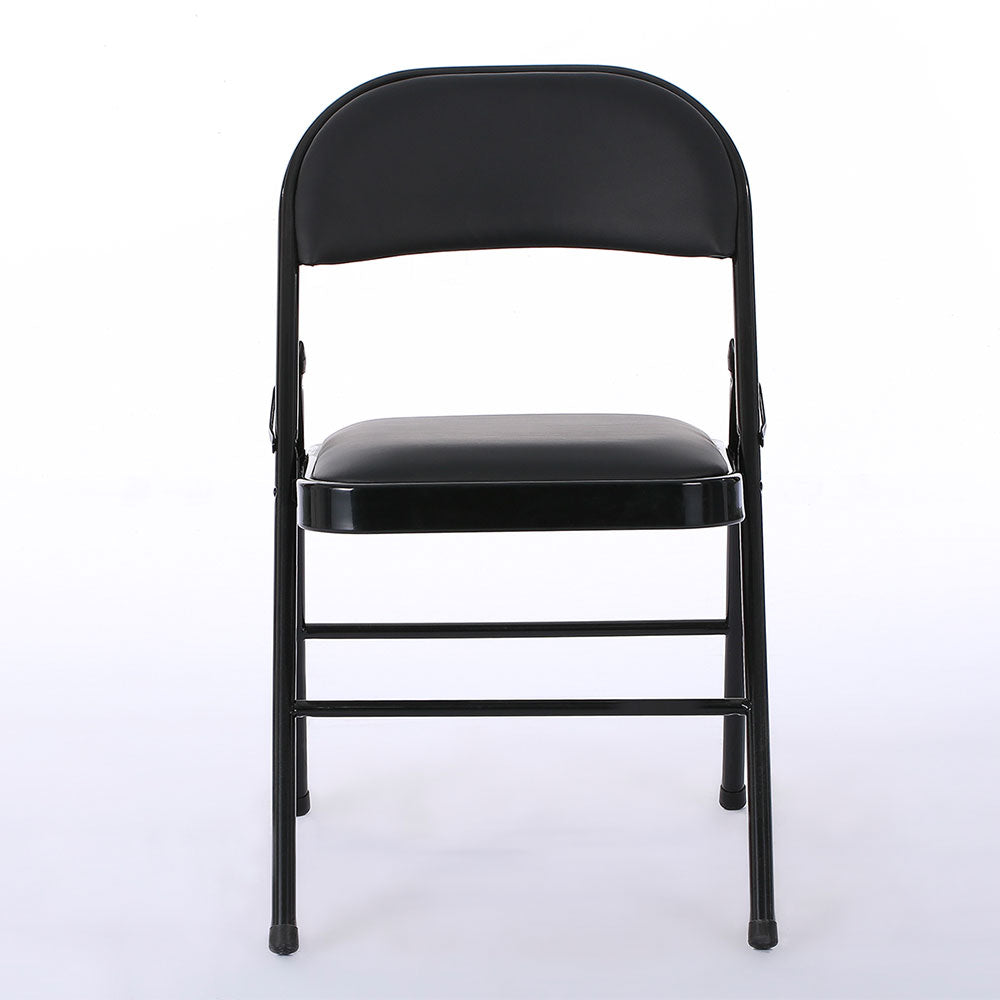 HAOYYE 6PCS Elegant Foldable Iron & PVC Chairs for Convention and Exhibition, Light Brown, Sturdy and Comfortable Chairs for Events, Meetings, Conferences, Easy to Store and Transport, Durable and Stylish Design