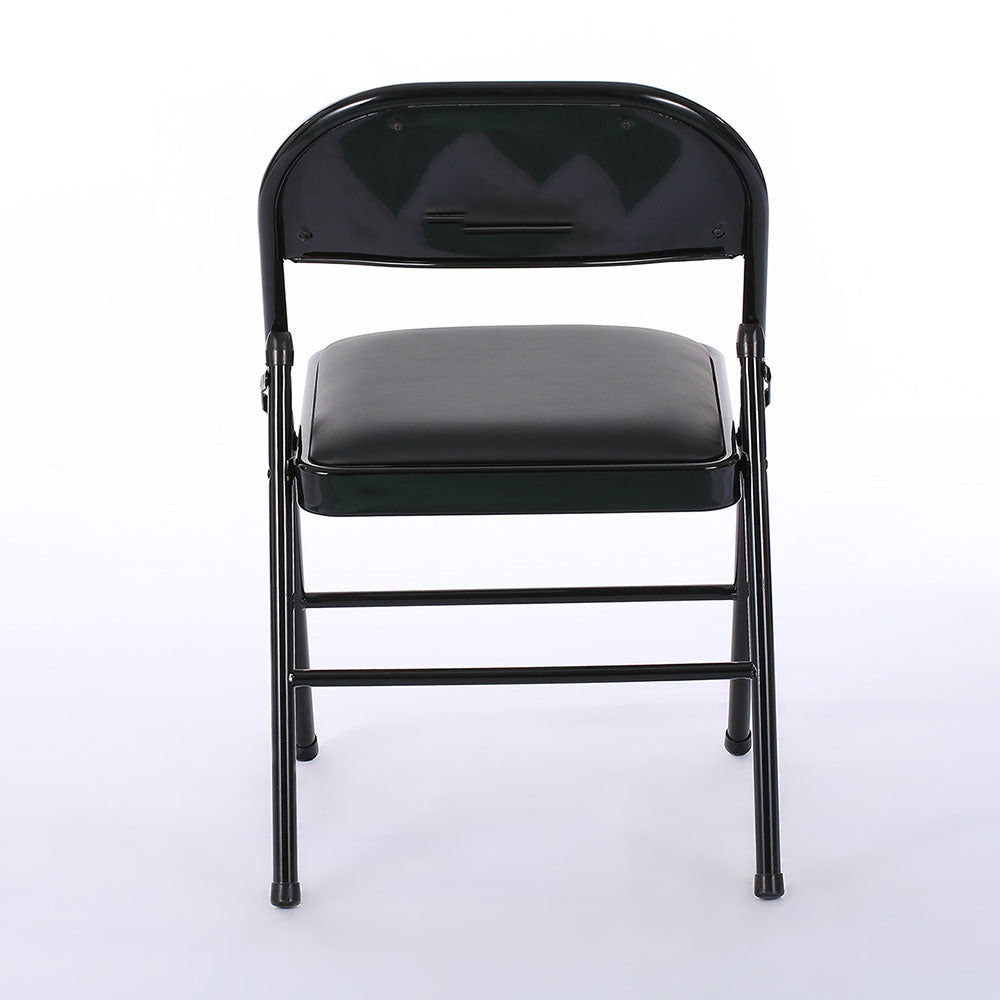HAOYYE 6PCS Elegant Foldable Iron & PVC Chairs for Convention and Exhibition, Light Brown, Sturdy and Comfortable Chairs for Events, Meetings, Conferences, Easy to Store and Transport, Durable and Stylish Design