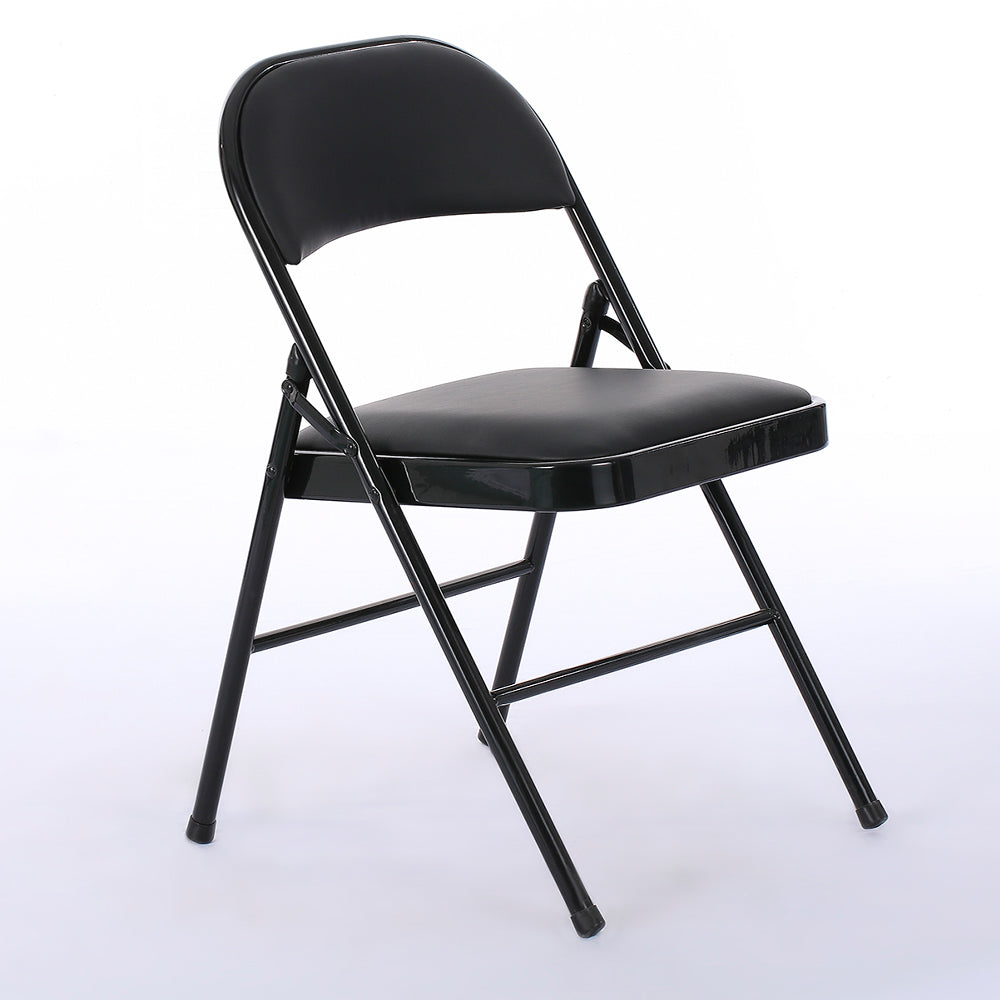 HAOYYE 6PCS Elegant Foldable Iron & PVC Chairs for Convention and Exhibition, Light Brown, Sturdy and Comfortable Chairs for Events, Meetings, Conferences, Easy to Store and Transport, Durable and Stylish Design
