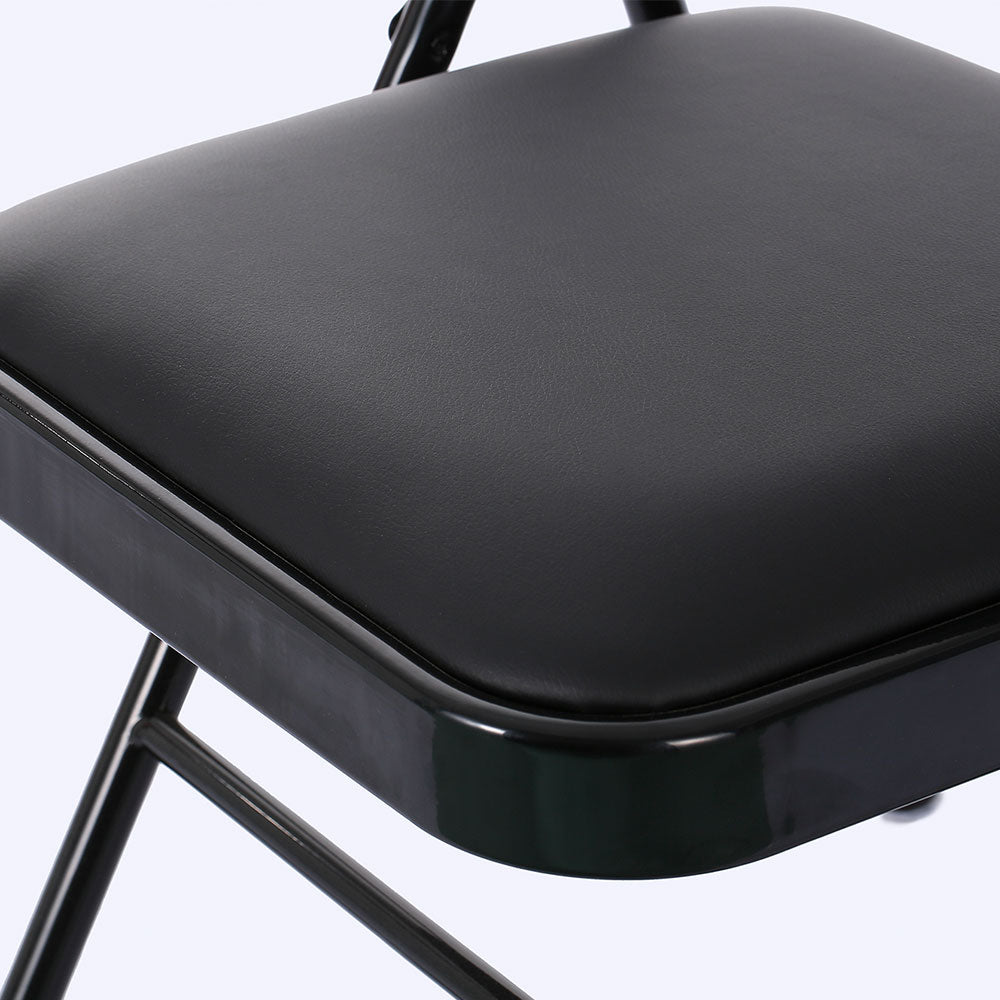 HAOYYE 6PCS Elegant Foldable Iron & PVC Chairs for Convention and Exhibition, Light Brown, Sturdy and Comfortable Chairs for Events, Meetings, Conferences, Easy to Store and Transport, Durable and Stylish Design