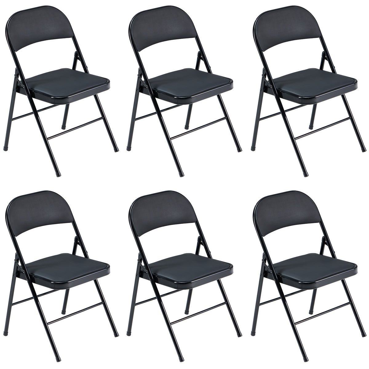 HAOYYE 6PCS Elegant Foldable Iron & PVC Chairs for Convention and Exhibition, Light Brown, Sturdy and Comfortable Chairs for Events, Meetings, Conferences, Easy to Store and Transport, Durable and Stylish Design