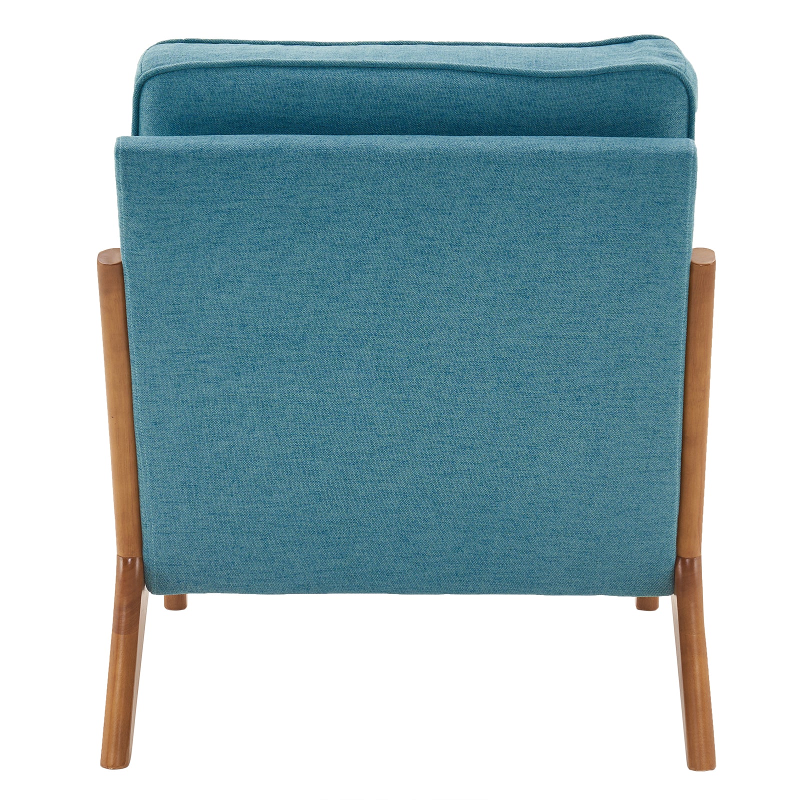 HAOYYE Oak Upholstered Lounge Chair, Teal Flannel Fleece, Comfy Single Chair for Living Room, Bedroom, Guestroom.