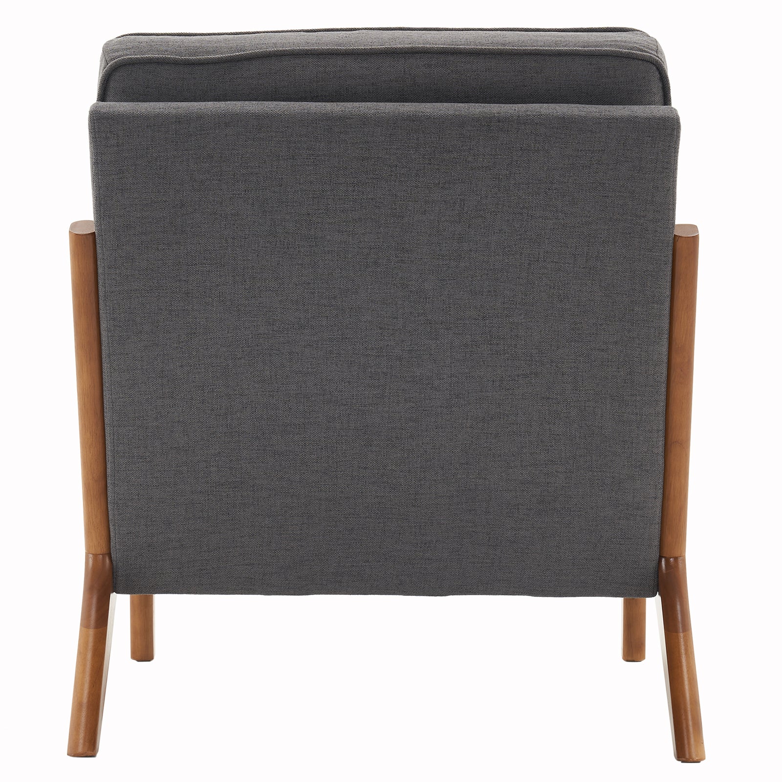 HAOYYE Oak Armrest Upholstered Single Lounge Chair, Dark Grey, Premium Quality, Soft Cozy Flannel Fleece Fabric, Comfortable and Luxurious Design for Indoor Living Room, Bedroom, and Office Decor